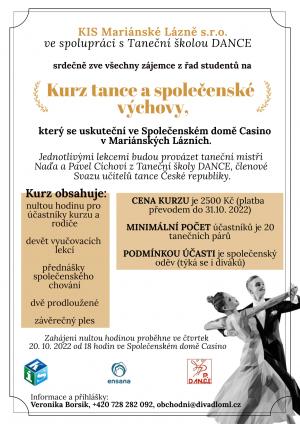 KIS Mariánské Lázně s.r.o. ve spolupráci s Taneční školou DANCE Stod